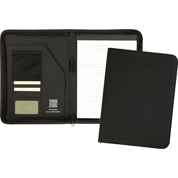 P069 Sundridge Recycled Zipped Folio - 1 Colour