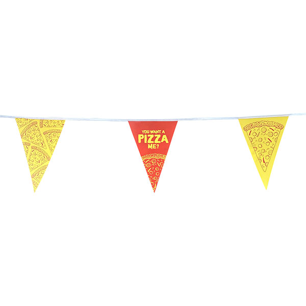 P084 Bunting - White Triangular Pennants