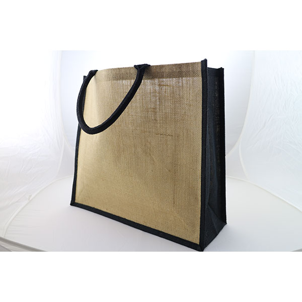 J104 Large Natural Bag with Dyed Gusset - Full Colour