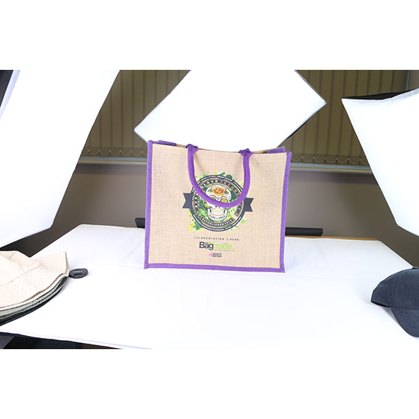 J104 Large Natural Bag with Dyed Gusset - Full Colour