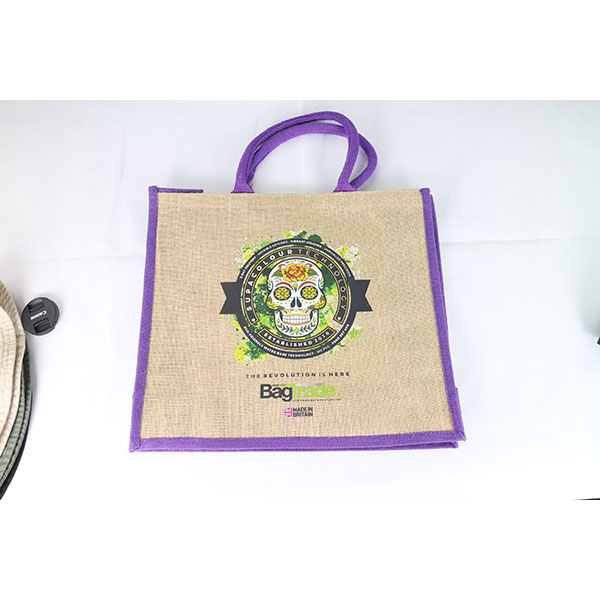 J104 Large Natural Bag with Dyed Gusset - Full Colour