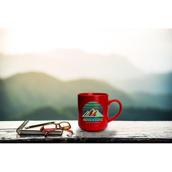 P095 Clover Earthenware Mug - Coloured