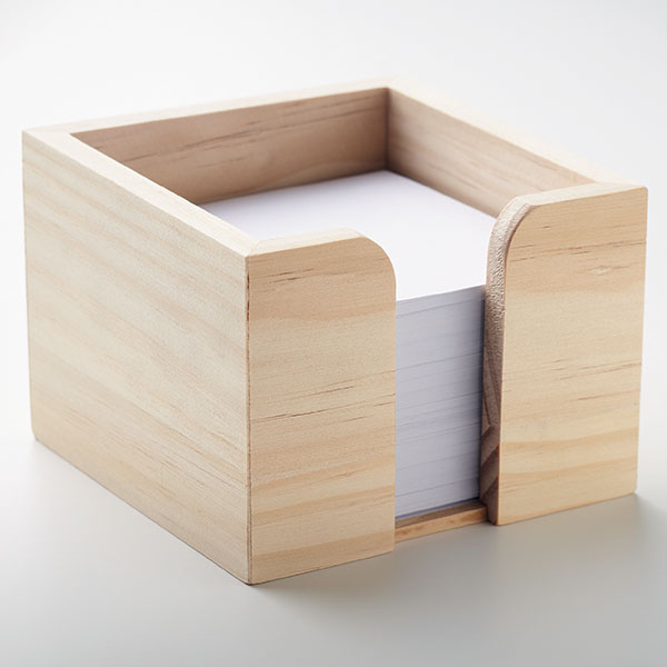 L067 Sequia Bamboo Memo Cube Dispenser