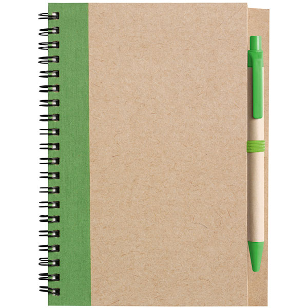 P142 Eco Wirobound Notebook with Ballpen - 1 Colour