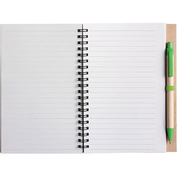 P142 Eco Wirobound Notebook with Ballpen - 1 Colour