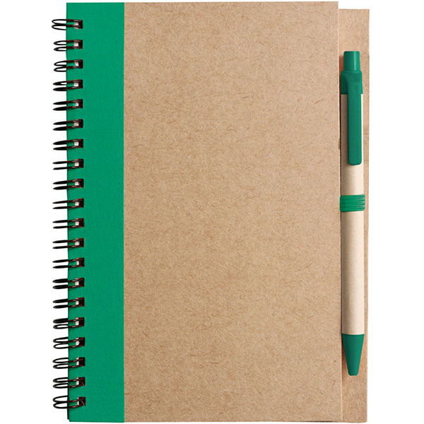 P142 Eco Wirobound Notebook with Ballpen - 1 Colour