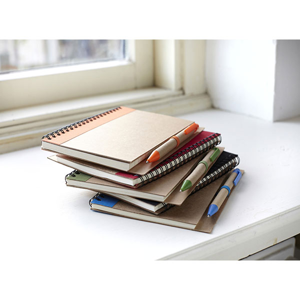 P142 Eco Wirobound Notebook with Ballpen - 1 Colour