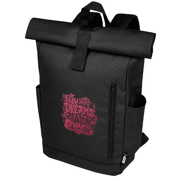 P068 Byron Recycled Roll Top Backpack - 1 Colour