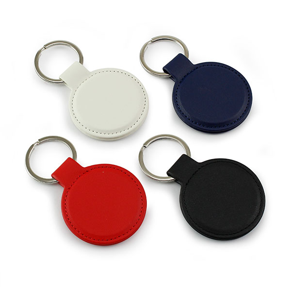 P037 Porto rPET Round Key Ring - Debossed