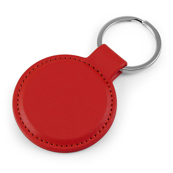 P037 Porto rPET Round Key Ring - Debossed