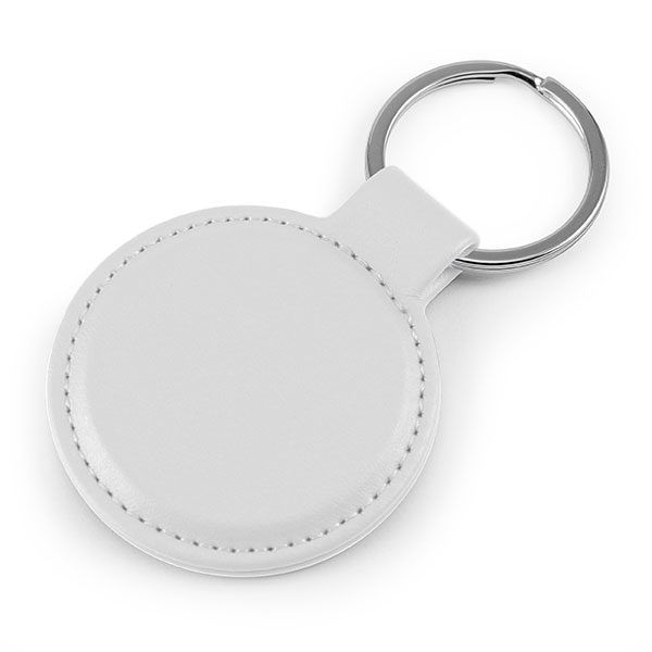 P037 Porto rPET Round Key Ring - Debossed