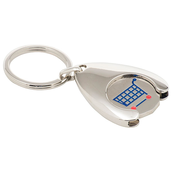 N035 Stamped Enamel Wishbone Trolley Token Key Ring