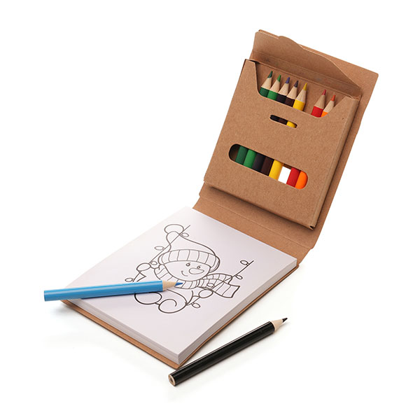 P135 2 in 1 Colouring Pad and Pencils