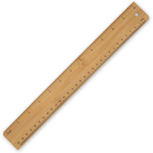 P137 Bamboo Ruler 30cm - Full Colour