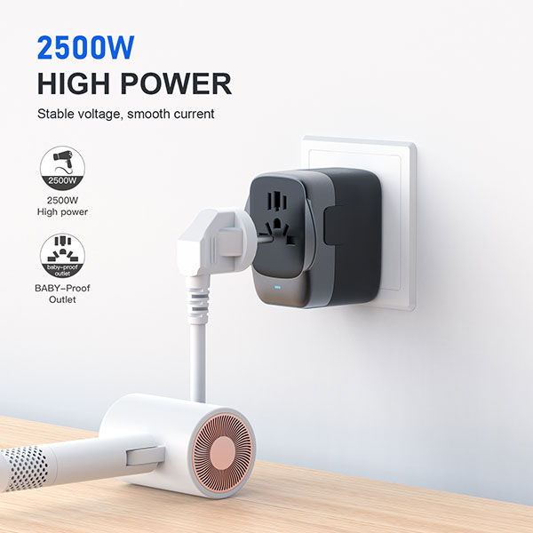 P025 Recycled Plastic Travel Adaptor