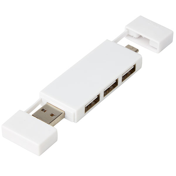 N014  Mulan Dual 3 Port USB Hub - Spot Colour