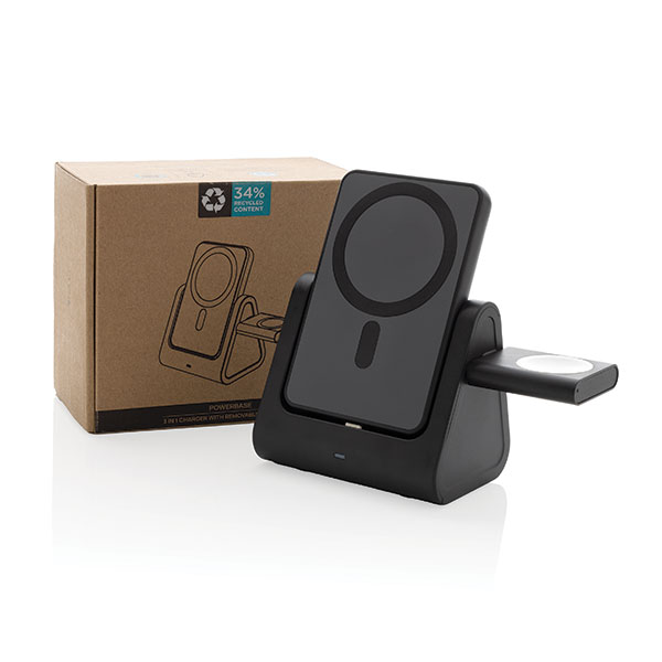 P015 Powerbase RCS Recycled 3 in 1 Charger with 5000mAh Powerbank