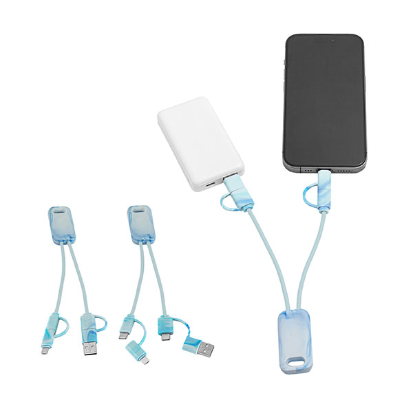 P021 Berners 6 in 1 Recycled USB Cable - 1 Colour