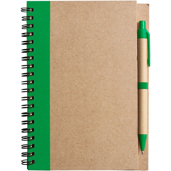 P142 Eco Wirobound Notebook with Ballpen - Full Colour