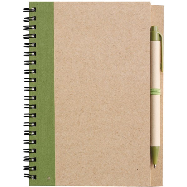 P142 Eco Wirobound Notebook with Ballpen - Full Colour