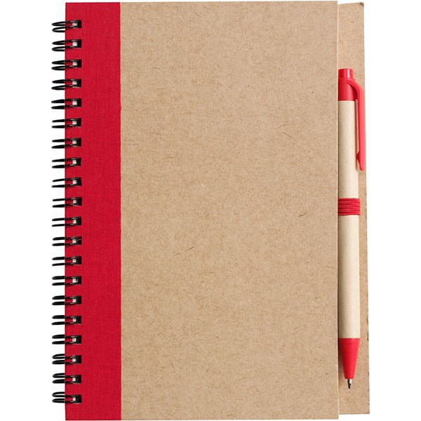 P142 Eco Wirobound Notebook with Ballpen - Full Colour
