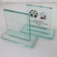 P112 15 x 12.5cm Jade Glass Rectangle Award - Engraved
