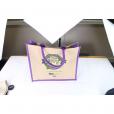 J104 Large Natural Bag with Dyed Gusset - Full Colour