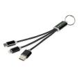 P021 Metal 3 in 1 Charging Cable with Key Ring - 1 Colour