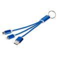 P021 Metal 3 in 1 Charging Cable with Key Ring - 1 Colour
