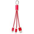 P021 Metal 3 in 1 Charging Cable with Key Ring - 1 Colour