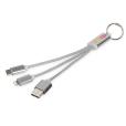 P021 Metal 3 in 1 Charging Cable with Key Ring - 1 Colour