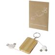 P021 Reel 6 in 1 Bamboo Combination Key Ring Charging Cable