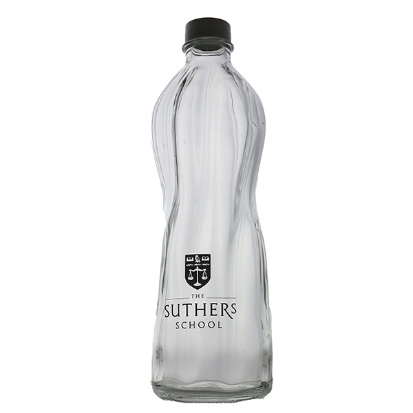 P092 1L Rippled Aqua Screw Top Bottle
