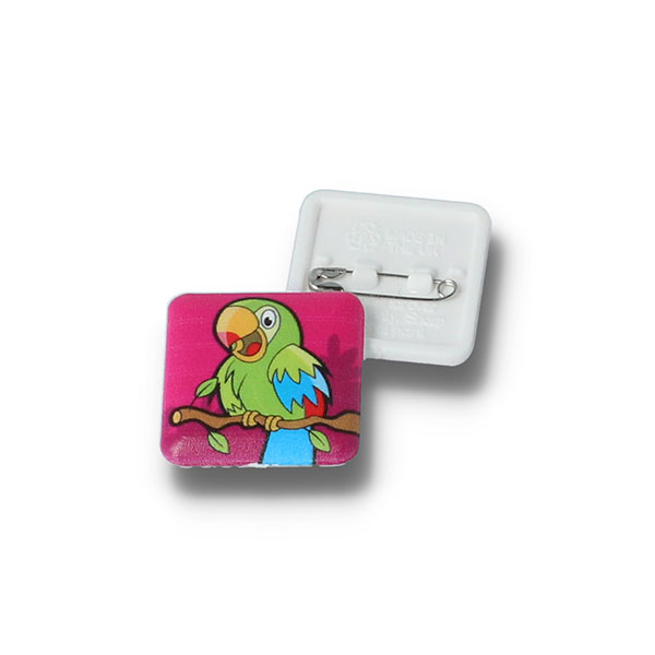 P079 25mm Square Recycled Button Badge