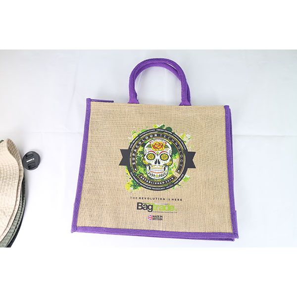 J104 Large Natural Bag with Dyed Gusset - Full Colour