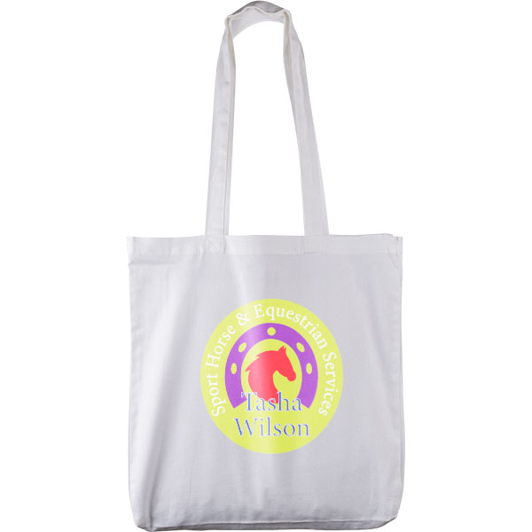 P070 White 10oz Canvas Cotton Shopper - Full Colour