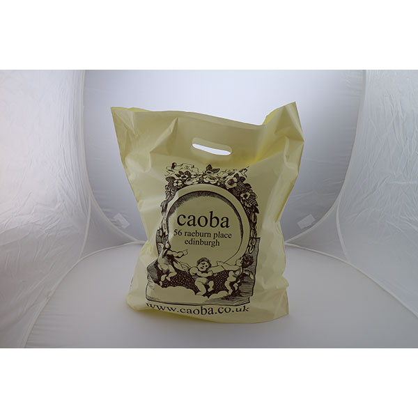 P074 Sugarcane/Green Polyethylene Carrier Bag - 1 Colour