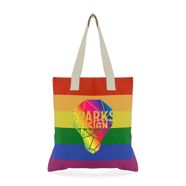 N067 Hegarty Rainbow 10oz Canvas Shopper - Full Colour
