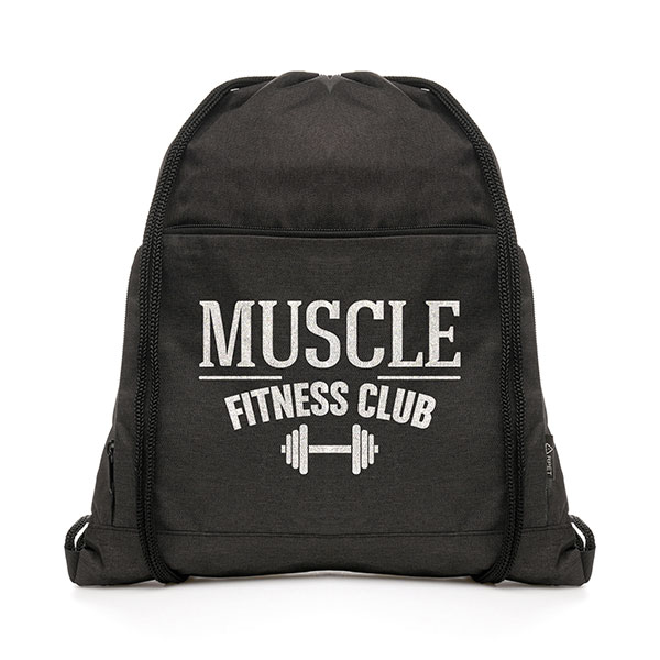 P072 Reef Dark Grey rPET Drawstring Bag