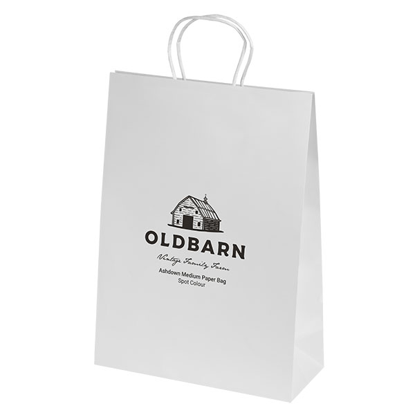 P074 Ashdown Medium White Paper Gift Bag - 1 Colour
