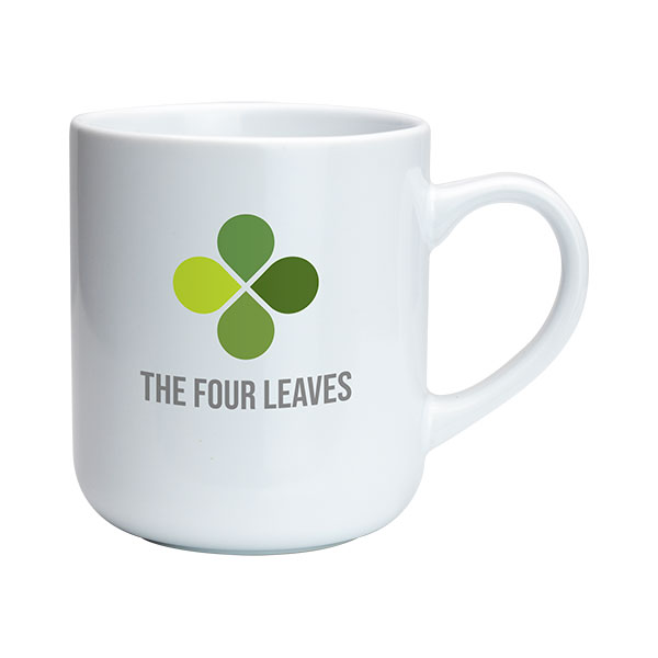 P095 Clover Earthenware Mug - White