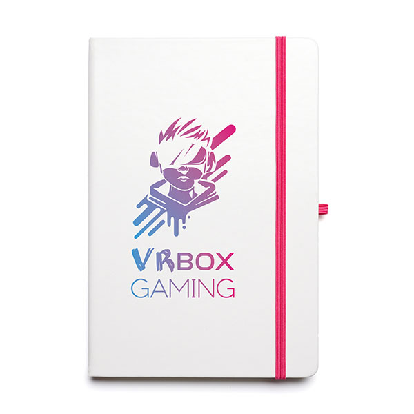 N149 A5 White PU Mole Notebook - Full Colour