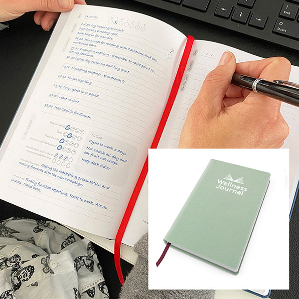 P144 Cafeco Recycled A5 Wellness Journal - Debossed