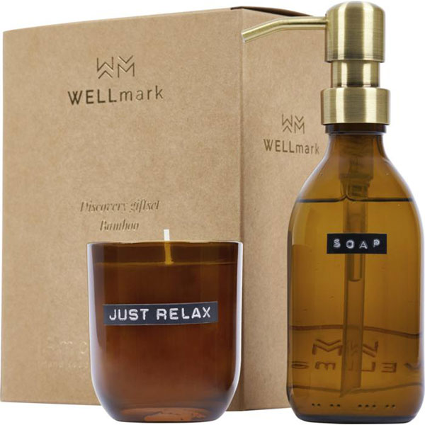 P031 Wellmark Discovery Hand Soap Dispenser and Scented Candle Set