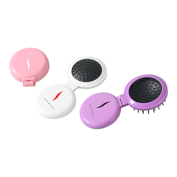 P033 Round Collapsible Hairbrush - Full Colour