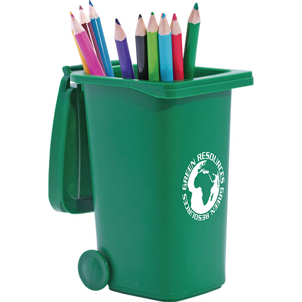 P139 Recycled Wheelie Bin Pen Pot