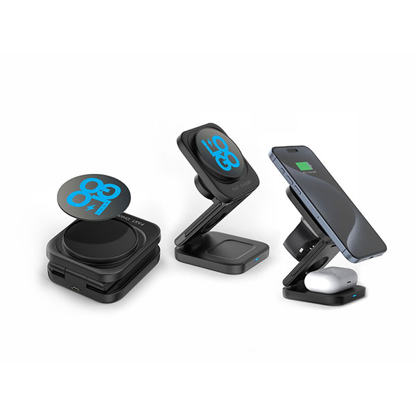 P015 3 in 1 Foldable Magnetic Wireless Charging Station