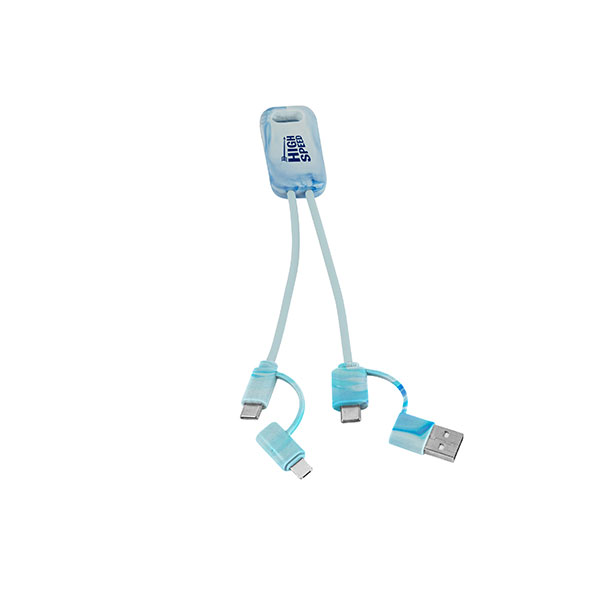 P021 Berners 6 in 1 Recycled USB Cable - 1 Colour