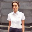 H173 Russell Collection Ladies Short Sleeve Herringbone Shirt