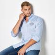 P168 Kustom Kit Slim Fit Long Sleeve Stretch Oxford Shirt